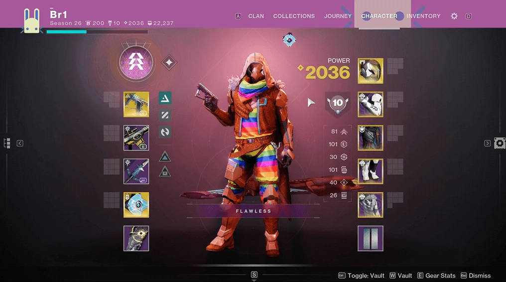 A screenshot of Destiny 2 showing the limited Pride items
